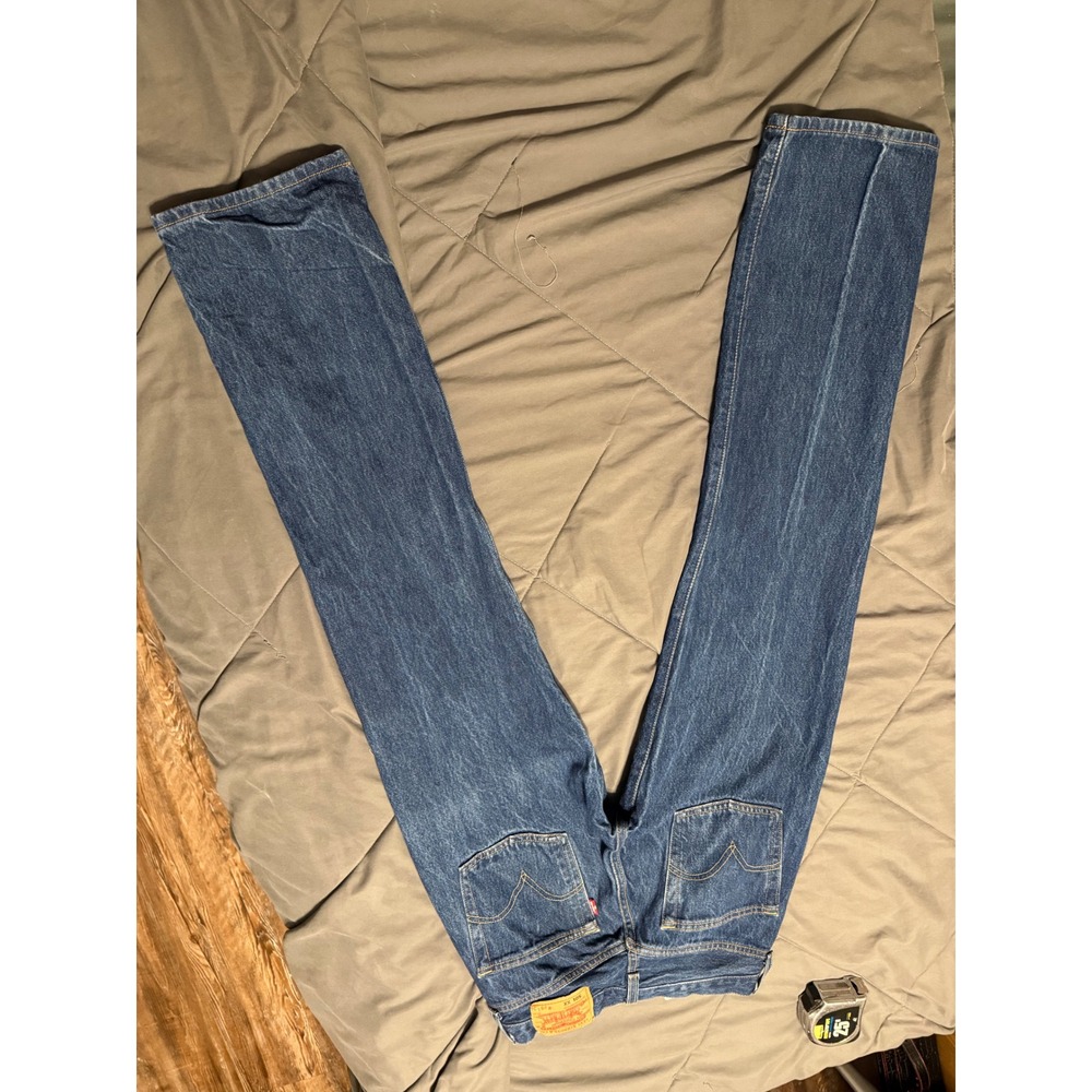 Levis 501XX Jeans Mens 28x34 Blue Denim Straight Leg Y2K Vintage Button Fly - Picture 8 of 10